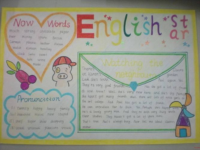 四年级英语节手抄报内容简单又漂亮小小画家六年级有关英语的手抄报