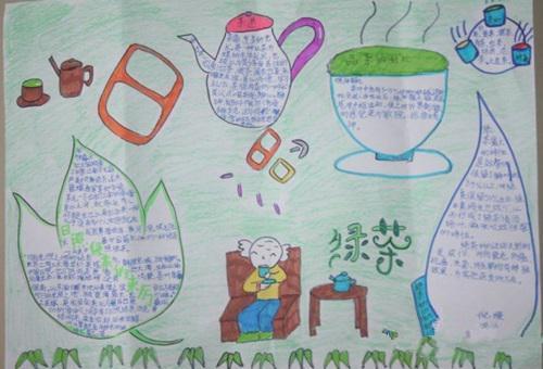 最近老师让做一期关于茶的手抄报有哪位画画好的学霸