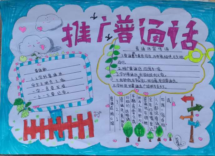 各班办一份推广普通话书写规范字的手抄报.