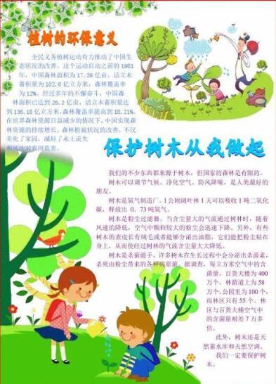 北京小学六年级关于树木手抄报