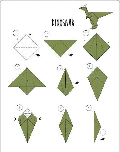 霸王龙恐龙折纸 霸气恐龙手工折纸教程