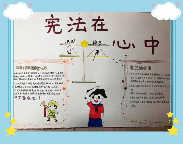 收到来自小小宪法宣传员向芷陌和王彩宇同学的宪法在我心中手抄报