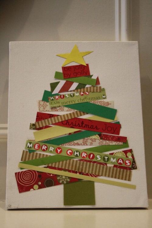 和纸胶带圣诞贺卡圣诞树系列2.