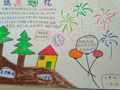 龙湖外国语小学寒假安全手抄报展示