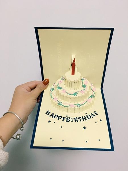 立体卡片 3d 怪阿姨韩国可爱创意生日礼物少女心生日蛋糕贺卡