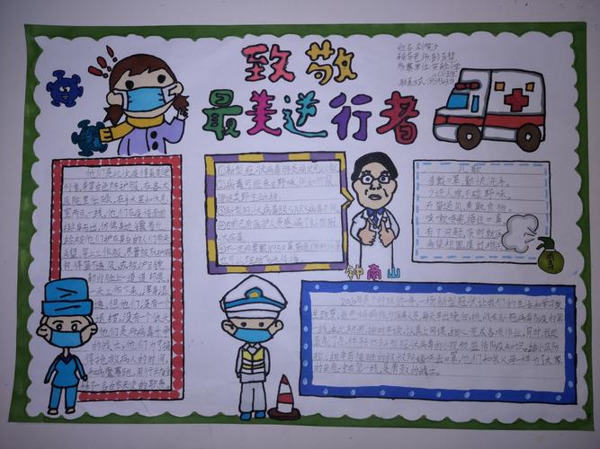 致敬最美逆行者濮阳市实验小学二年级11班手抄报展示