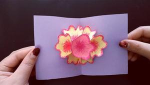 花朵的贺卡开学送老师感恩手工贺卡信封韩国创意祝福贺卡鲜花小卡片