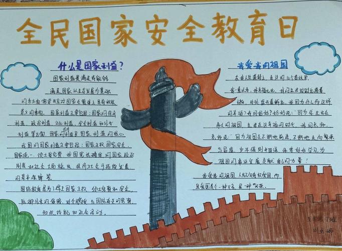 4.15全民国家安全教育日-安平县第二实验小学手抄报宣传活动
