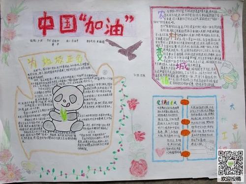 小学生爱国教育手抄报版面设计图中国加油