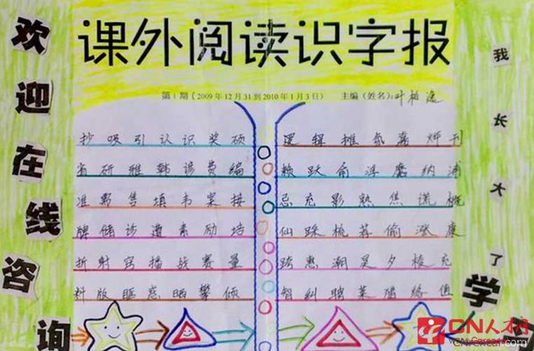 手抄报 一年级识字手抄报    一年级正是学汉字的时候识字手抄报能给