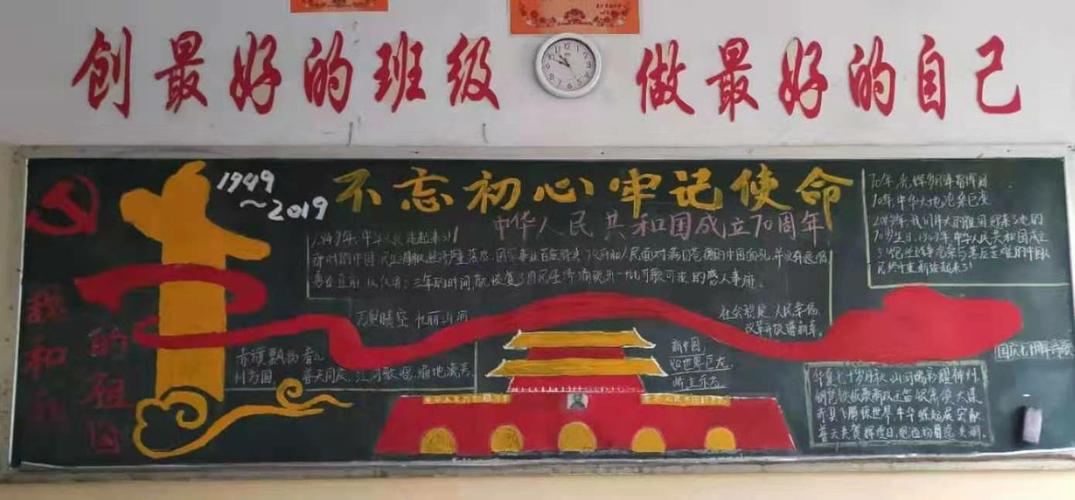 中学团委迎国庆黑板报比赛 写美篇  为庆祝中华人民共和国成立70周年