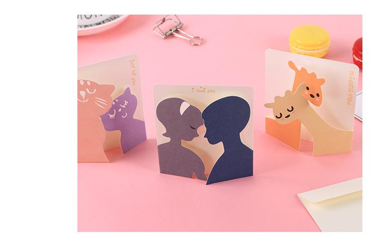 韩国创意立体情侣情人节贺卡520小卡片生日感恩祝福小贺卡