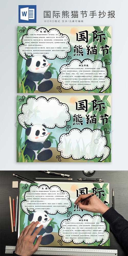 竹林背景的国际熊猫节手抄报2年前发布