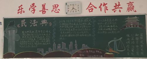 潞州中学开展学习《民法典》主题黑板报初二篇 写美篇        为了