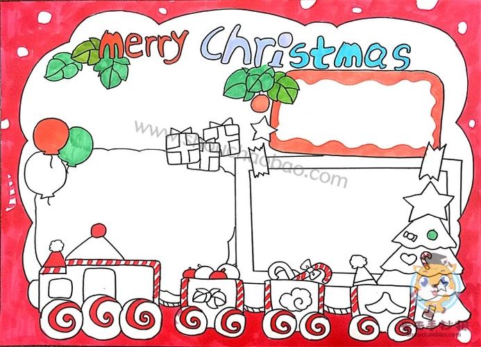 简单又漂亮的英语圣诞节手抄报怎么画五年级圣诞节英语手抄报教程