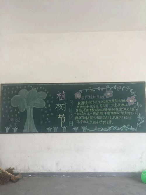 其它 周营镇孟寨小学植树节活动记录 写美篇四年级制作的主体黑板报
