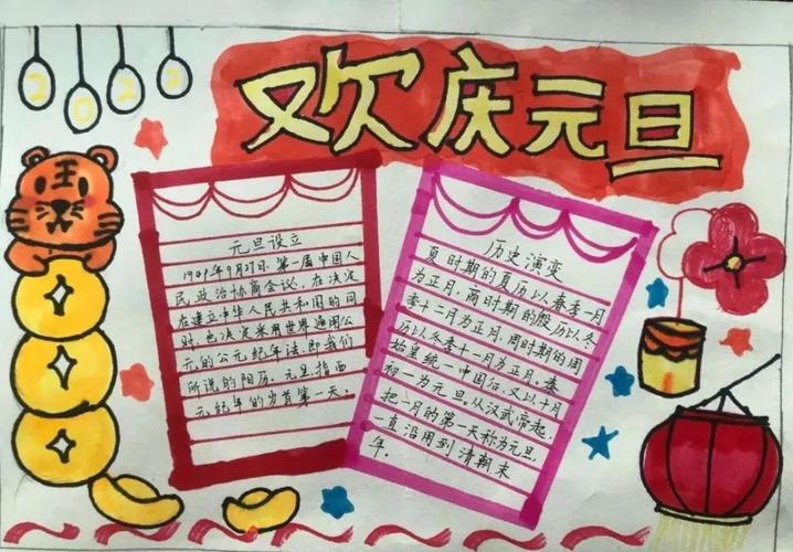 遂平县第五小学少先大队组织开展了迎新年庆元旦为主题的手抄报