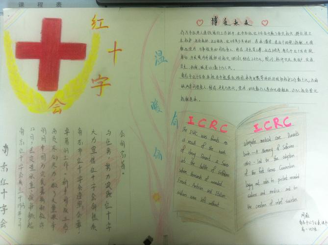 人道博爱奉献校团委红十字会联合举办2014年度红十字手抄报评选活动