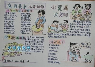 文明用餐手抄报图片小学生手抄报中国板报-330kb