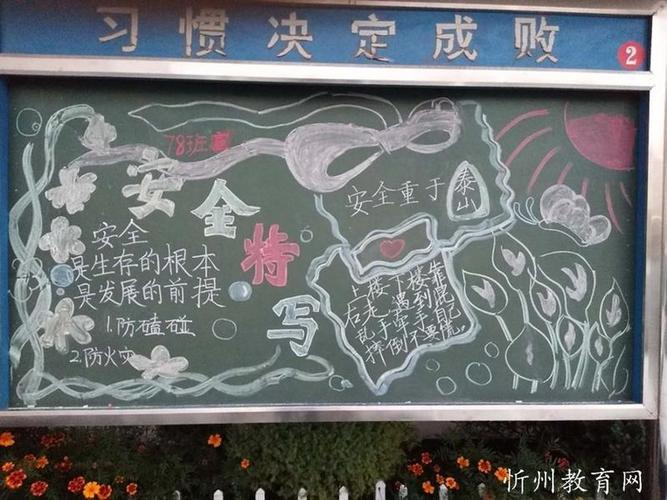 岢岚县第四中学开展安全教育主题黑板报活动