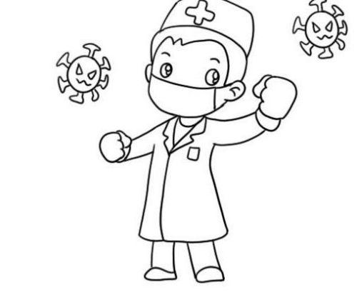穿防护服的医生怎么画关于抗击疫情武汉加油简笔画步骤图解教程抗击疫