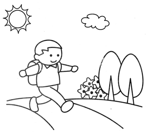 奥运圣火简笔画 幼儿园健康教育小常识小朋友去上学简笔画简单的幼儿