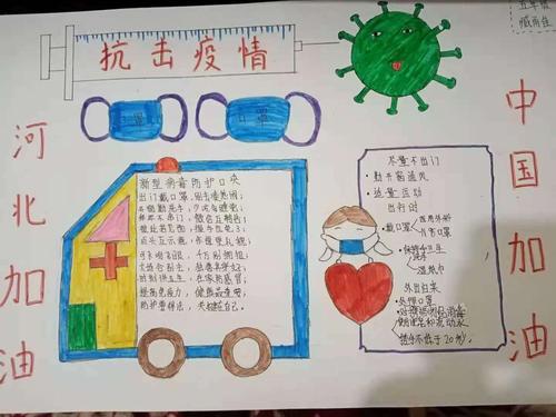 河北加油中国加油范小五年级抗疫手抄报展