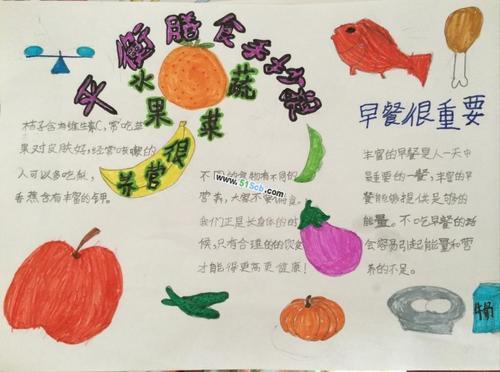 平衡膳食手抄报图片内容四年级小学生健康饮食手抄报 小学生健康手
