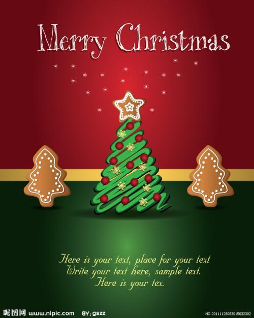 西方xmas庆祝节日卡片送朋友祝福绿色圣诞树贺卡高颜值圣诞树重庆圣诞