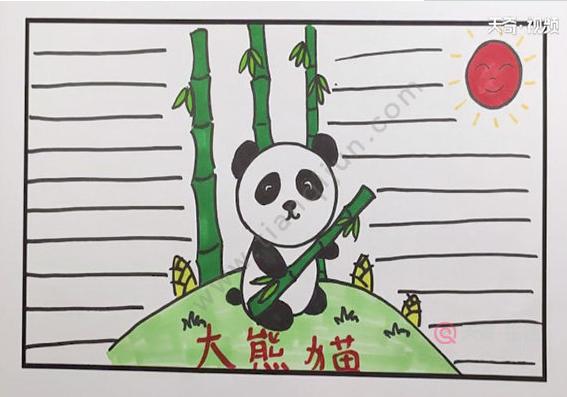 怎么画熊猫手抄报这里的手抄报模板简洁漂亮让我们一起关爱大熊猫吧