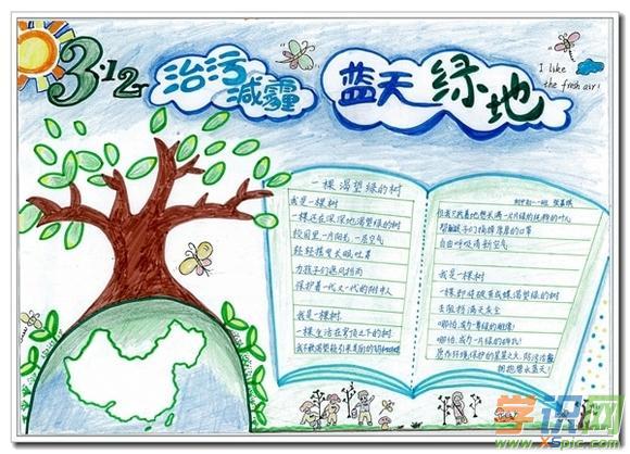 学识网 语文 手抄报 节日手抄报    植树造林不仅可以绿化和美化家园