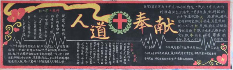 初二年级红十字黑板报展示