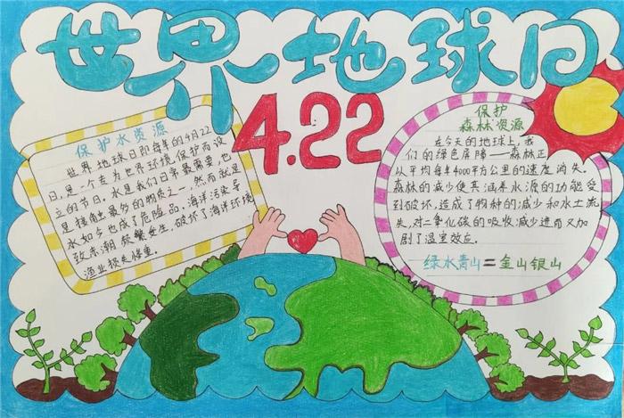 4第四张3第三张2第二张1第一张世界地球日手抄报怎么画世界地球日