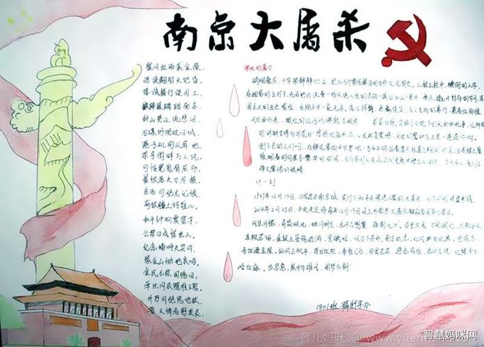 南京大屠杀82周年纪念日手抄报