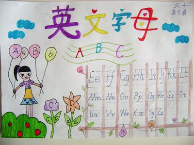 三年级26个字母手抄报-图片欣赏中心幼儿童26个字母大小写英语本拼音