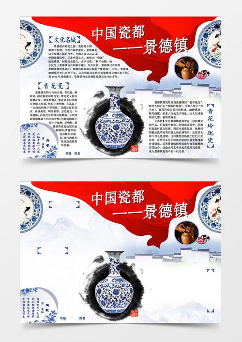 景德镇瓷器的手抄报 手抄报版面设计图-蒲城教育文学网