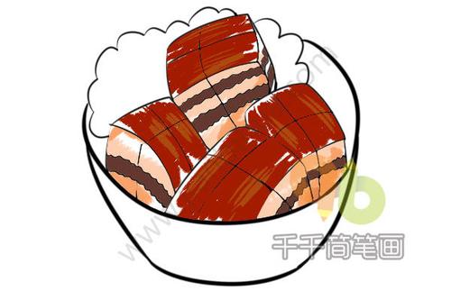 中国美食荤菜简笔画图片