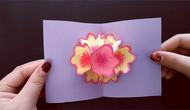 简单的3d立体手工折纸diy超酷的弹出花朵贺卡创意折纸视频