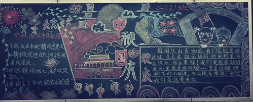 同学们老师们画出心意歌颂祖国一颗红心致敬国庆中秋主题的黑板报