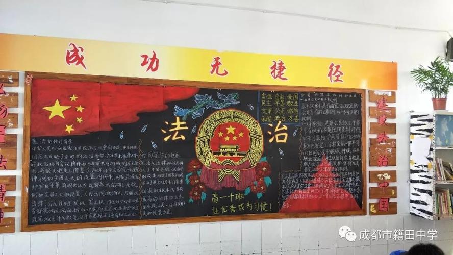 法制活动弘扬宪法精神建设法治中国黑板报评比