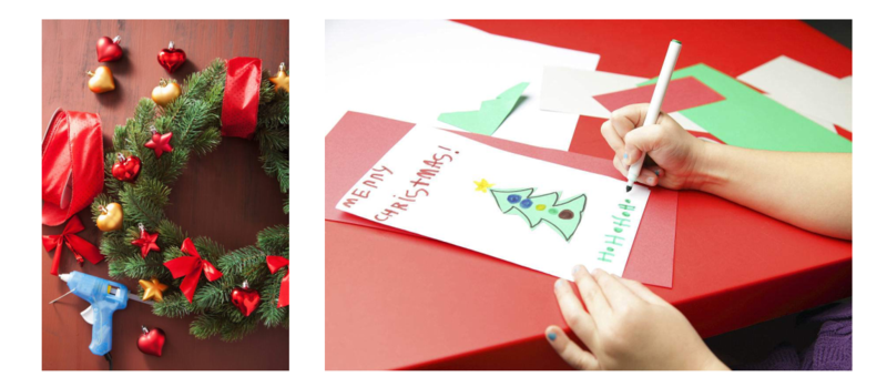 色幼儿园亲子活动涂鸦diy节日贺卡 圣诞节手工卡生日卡片新年贺卡片