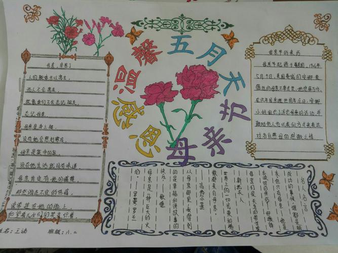 感恩母亲节活动 写美篇  这次活动旨在让孩子们通过绘制手抄报了解