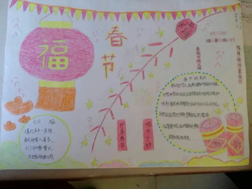 油田学校初二三班春节手抄报 写美篇  下面这几位同学都以大中国结为