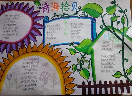 诗海拾贝手抄报版面设计图9手抄报大全手工制作大全中国儿童资源网
