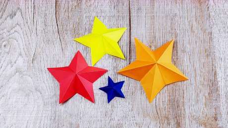 折纸剪纸教学教你制作一个简易的立体五角星