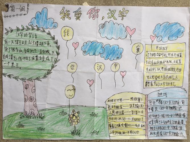 其它 我爱你汉字学生手抄报 写美篇第五单元遨游汉字王国了解丰富