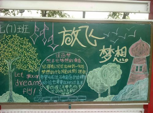 广平三中开展以放飞梦想  努力拼搏为主题的黑板报评选活动