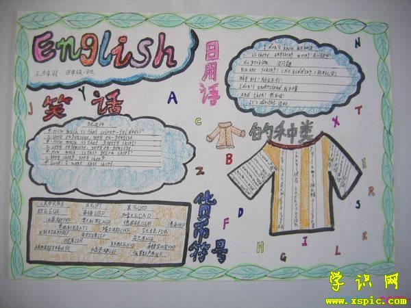 小学生英语手抄报图片简单又漂亮五年级