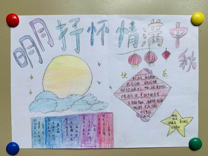 奈曼旗八仙筒学区中心校一年三班学生迎佳节庆中秋手抄报比赛