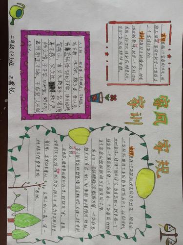 手抄报比赛 写美篇         家规家训家风是中华传统美德和家庭文化